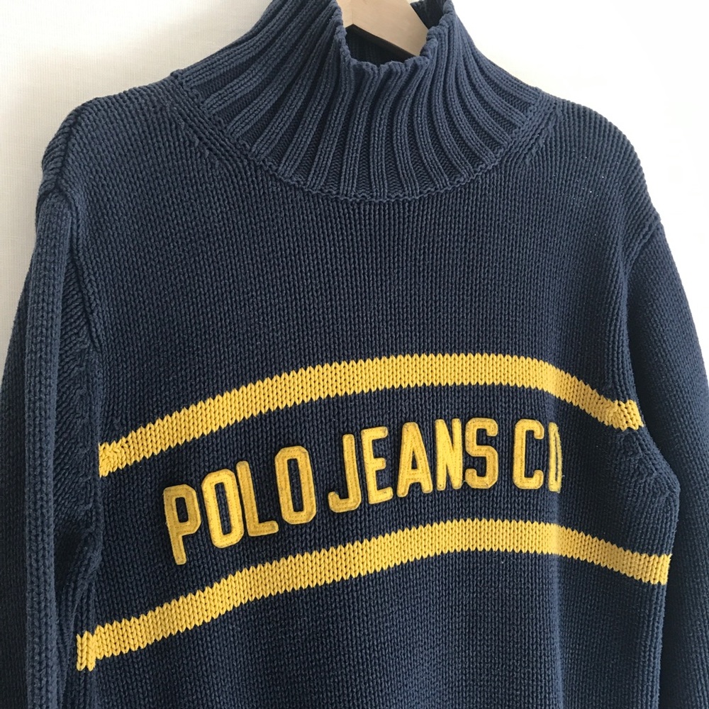 Vintage RL Polo Jeans Co Turtleneck Sweater M - Picture 4 of 8